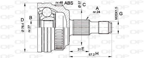 OPEN PARTS Nivelsarja, vetoakseli CVJ5443.10